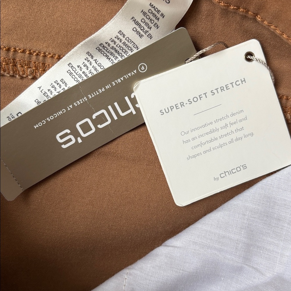 NWT Chico’s Platinum Jeggings Tapered Slim Leg in Copper Brown Size 14 Earthy - Picture 7 of 12